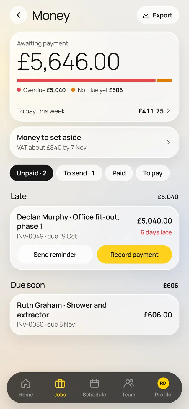 Money in Atsus: what's owed, what's ready to send and what's late
